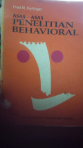 Asas-asas penelitian behavioral